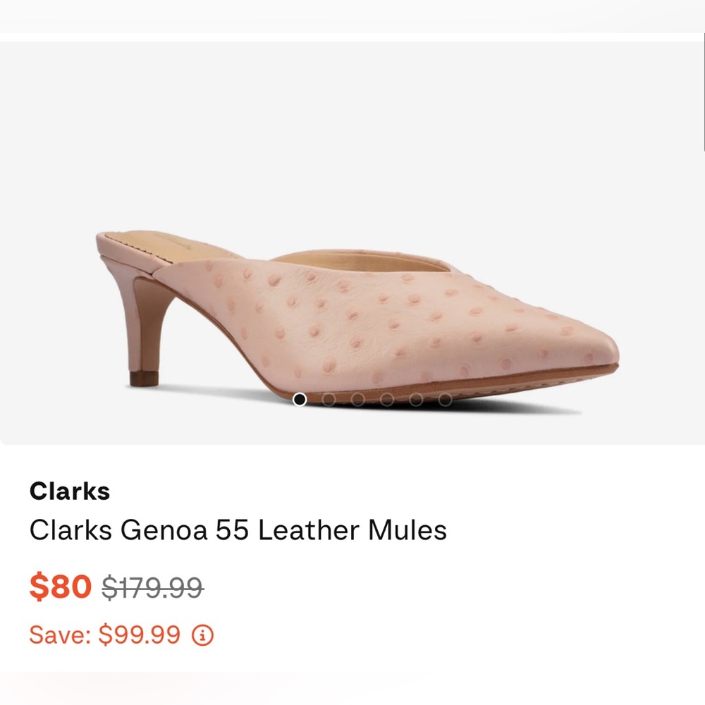 Clarks Genoa 55 Leather Mules
